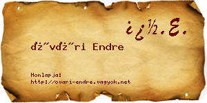 Óvári Endre névjegykártya